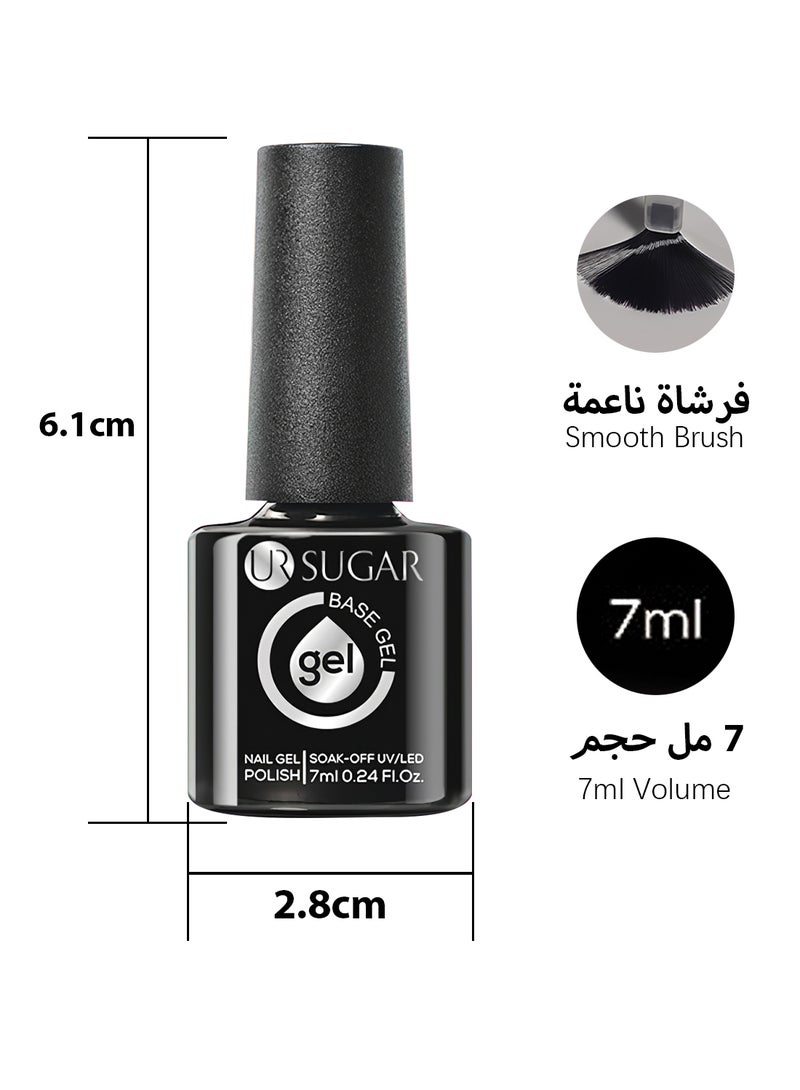 يو آر شوجر جل أساس مطاطي للأظافر، طلاء جل لامع وبراق، جل أساس باني للأظافر يدوم طويلاً وسهل الاستخدام، طبقة أساس لتقوية الأظافر وتصاميم فن الأظافر، جل أظافر قابل للإزالة بالنقع (Soak-Off) يُجفف بضوء LED - سعة 7 مل - Image 4