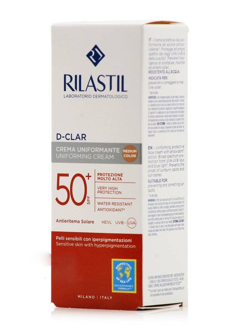 Rilastil - D-Clar Uniforming Cream Light Color Spf 50+ 40Ml - Image 1