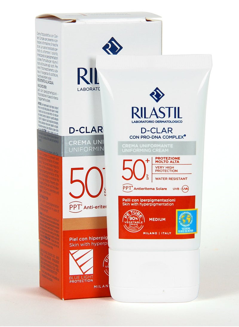 Rilastil - D-Clar Uniforming Cream Light Color Spf 50+ 40Ml - Image 1