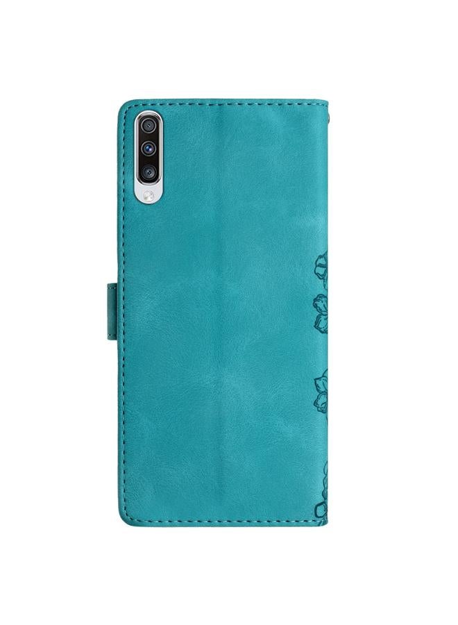 اس-توب جراب لهاتف Samsung Galaxy A70 مصنوع من مادة البولي يوريثان المنقوشة بنقشة زهور الكرز والفراشات - Image 3