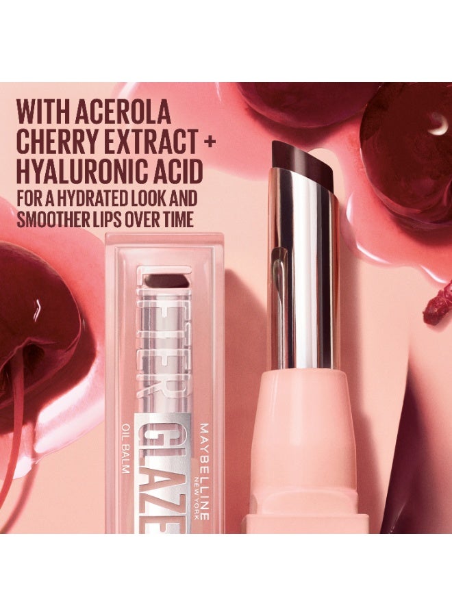 Maybelline New York Lifter Glaze Oil Balm, Hydrating Oil Balm With Hyaluronic Acid, Up to 24H Hydration, Acai Glaze 008 - Image 3