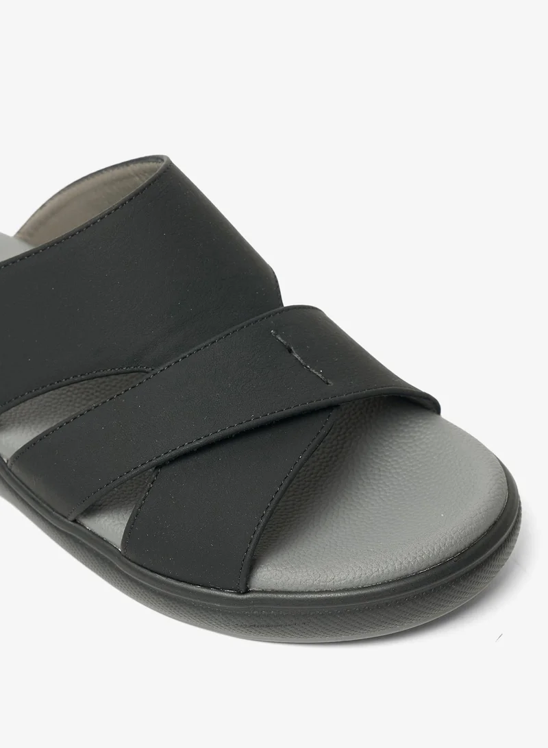 Geoomnii Black Traditional Arabic Sandals for Men – Comfortable Leather Slip-On Design – Perfect for Everyday Wear & Occasions-Olive for Men | Best Price UAE