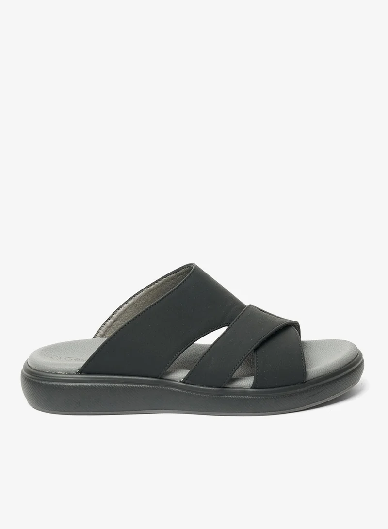 جيومني صندل عربي تقليدي للرجال - تصميم مريح من الجلد سهل الارتداء - مثالي للارتداء اليومي والمناسبات - زيتوني