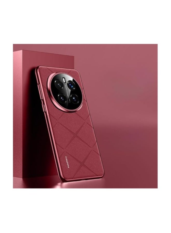 حافظة متوافقة مع Honor Magic 7 Pro 5G، إطار جلدي فاخر مطلي مضاد للبصمات، حماية عدسة الكاميرا، غلاف مقاوم للصدمات مضاد للسقوط