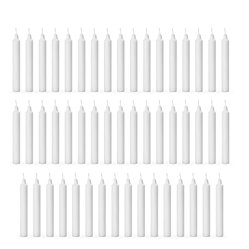 AURA DECOR AuraDecor Pack of 50 Stick Candles || Especially Meant for Healing, Chakras, Ritual Candles, Decoration, Lighting, Home Decor || Burning Time 3 to 4 Hours Each (White) - Image 1