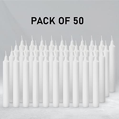 AURA DECOR AuraDecor Pack of 50 Stick Candles || Especially Meant for Healing, Chakras, Ritual Candles, Decoration, Lighting, Home Decor || Burning Time 3 to 4 Hours Each (White) - Image 2