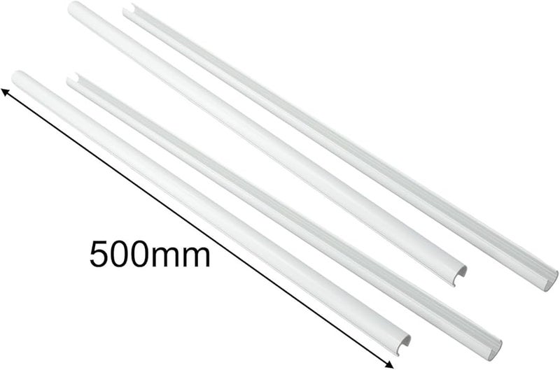 أغطية أنابيب المشعات البيضاء القابلة للتعديل 500 مم، 4 قطع، لا تتطلب إزالة الأنابيب - Image 5