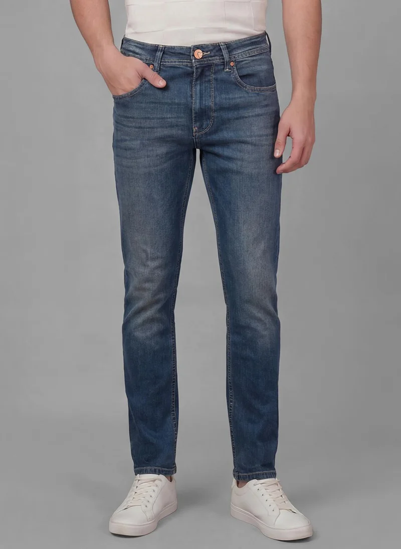 Being Human Men Straight Fit Mid-Rise Low Distress Light Fade Jeans