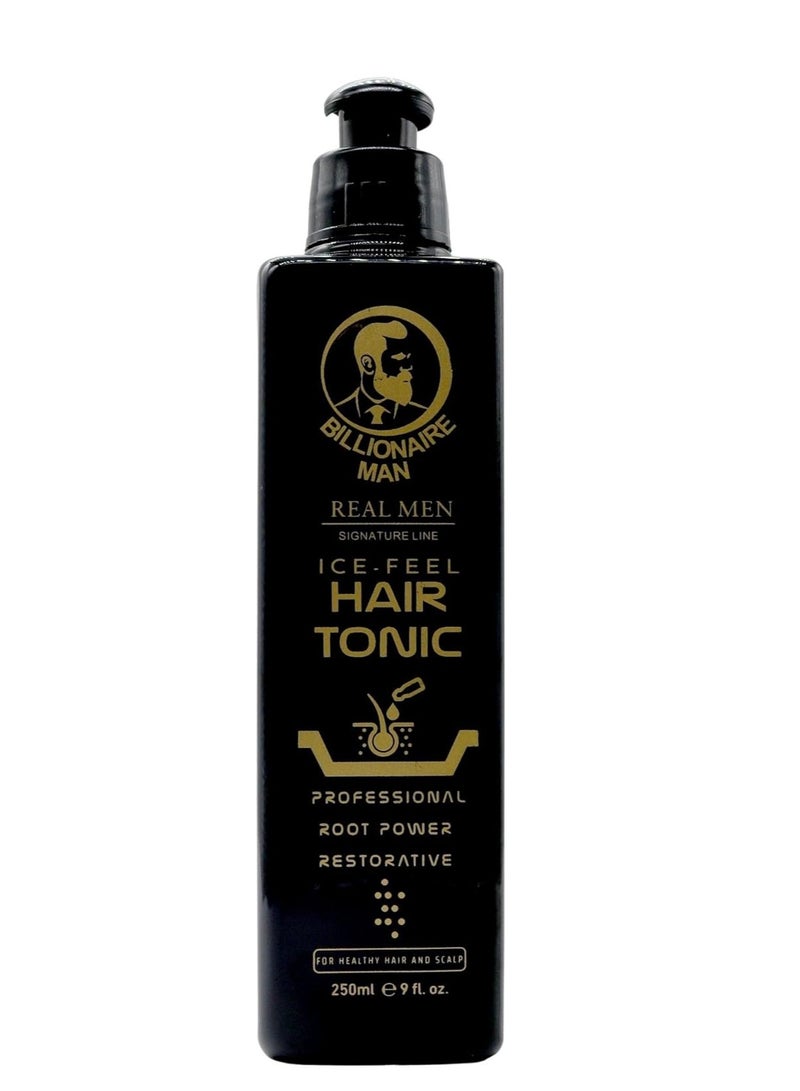 بيليونير مان تونيك الشعر ICE FEEL من Billionaire Man Real Men Signature Line بحجم 250 مل لشعر وفروة رأس صحيين - Image 1