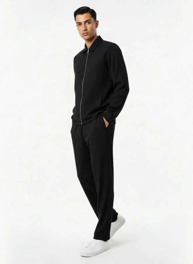 Iconic BLACK Crinckle Coord Set Trouser for Men | Best Price UAE