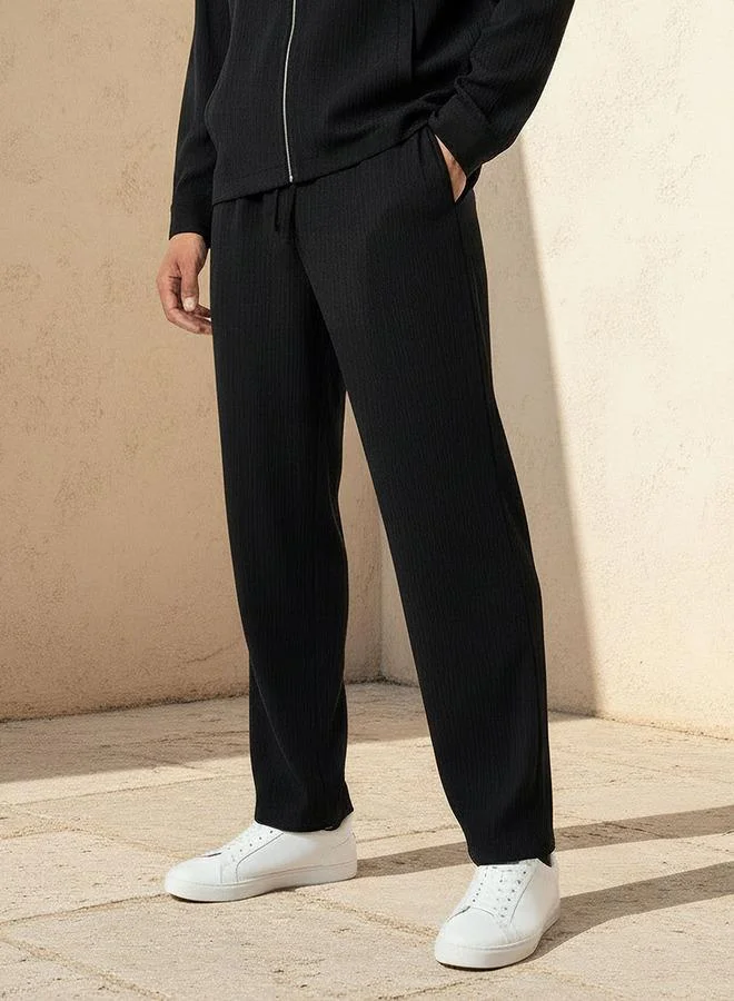 Iconic BLACK Crinckle Coord Set Trouser for Men | Best Price UAE