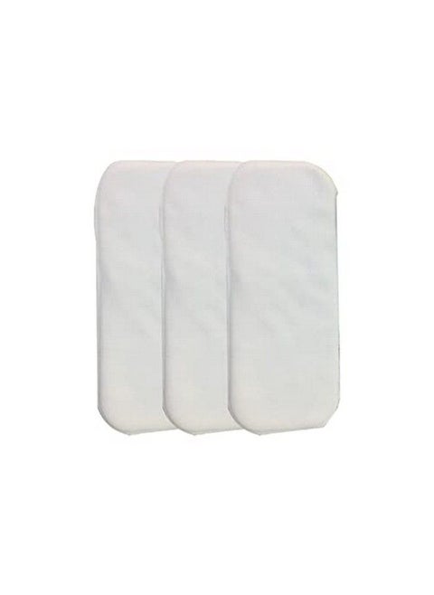 Unisex Baby Diaper Insert Pad4 Layer Mircofiber Reusable And Washable Cloth Diaper Liner Pad For Small Toddler And Newborn Babies Age 024 Months White (Pack Of 3)