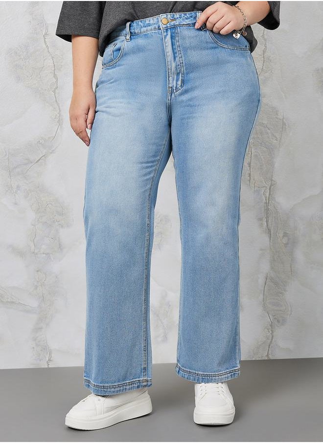 Styli - Stone Wash Wide Leg Jeans - Image 1
