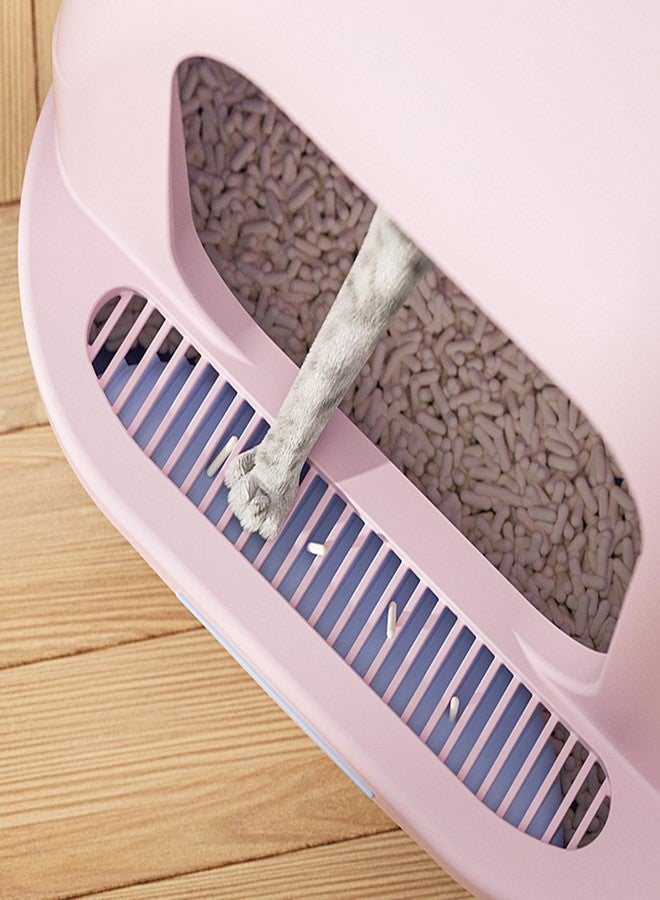PAPABA Enclosed Cat Litter Box with Lid - Large Odor Control Litter Pan with Scoop, Splash Proof & Dust Prevention Design, Spacious Interior for All Cats White - Image 4