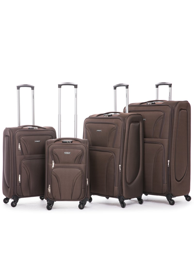 STARLIFE - 4 Piece Softside 4 Wheels Trolley Luggage Set With Number Lock 20,24,28,32 Inches - Image 1