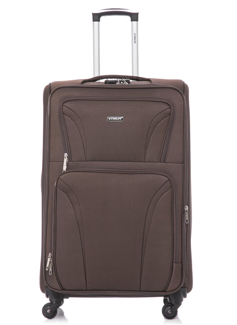 STARLIFE - 4 Piece Softside 4 Wheels Trolley Luggage Set With Number Lock 20,24,28,32 Inches - Image 1