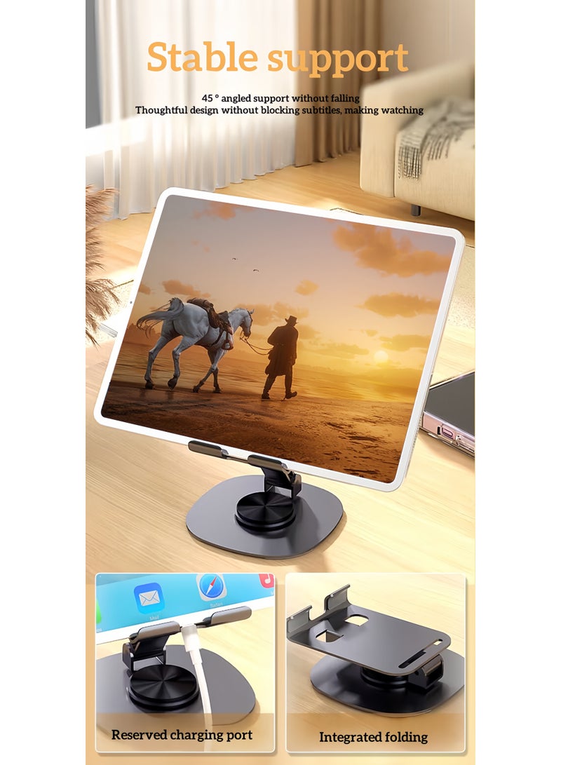 Mobile phone holder adjustable desktop phone holder, foldable office phone holder portable desktop desk bed compatible with smartphones Apple iPhone 16 15 14 13 12 Pro Max Plus Samsung desk iPad (silvery) - Image 4