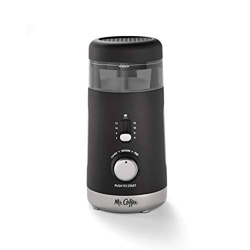 Mr. Coffee Automatic Coffee Grinder with 5 Presets, 12 Cup Capacity, Black – Ideal for Home Use and Espresso Lovers - Image 1