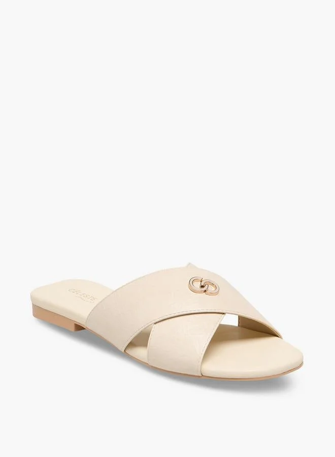 سيليست Women Cross Strap Slide Sandals