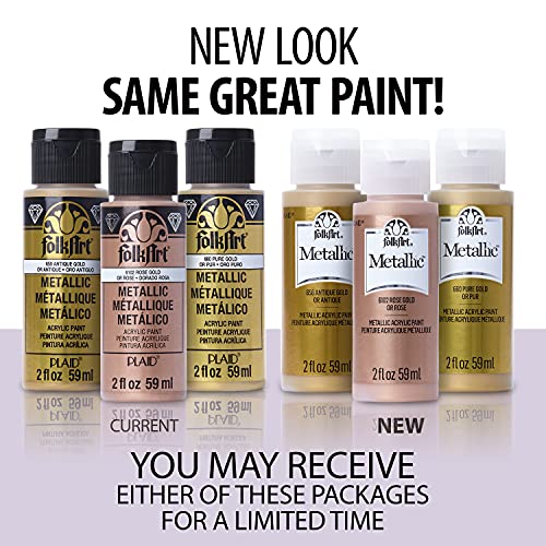 FolkArt JA651 PAINT ACRYLIC METALLIC TOPAZ 2OZ, 2 Fl Oz (Pack of 1) - Image 2