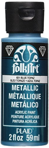 FolkArt JA651 PAINT ACRYLIC METALLIC TOPAZ 2OZ, 2 Fl Oz (Pack of 1) - Image 3