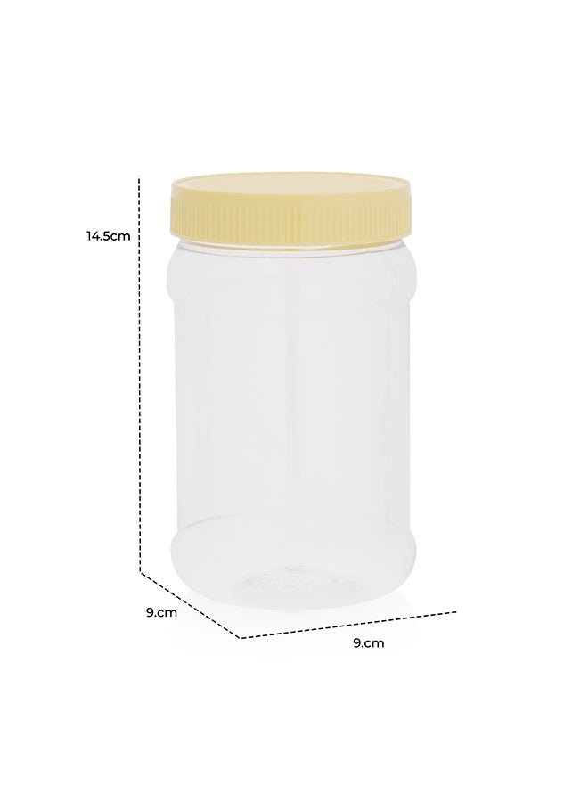 Royalford Round Air-Tight PET Jar, 1000ml Plastic Container, RF11097 Keeps Your Food Fresh Portable and Lightweight Healthier Choice BPA and Odour Free Leak-Proof Assorted Color Caps - Image 5