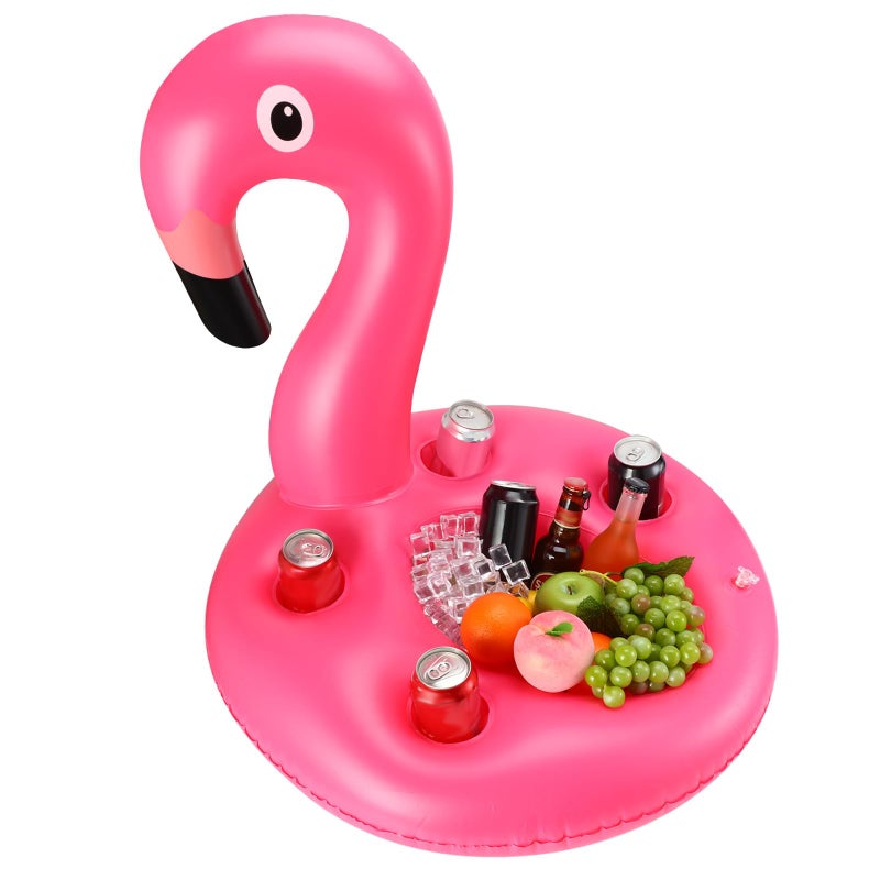 FillTouch Floating Drink Holder for Pool Floating Cabana Bar Hot Tub Drink Holder for Adults Inflatable Pool AccessoriesFlamingo - Image 2