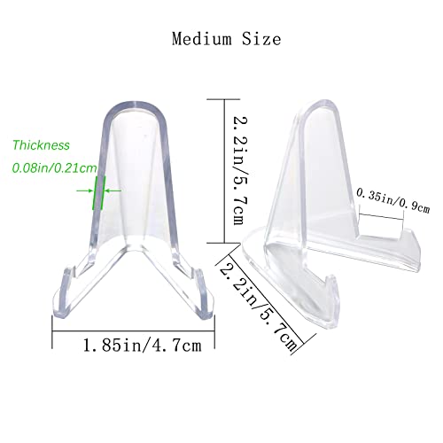 TERDEWE 24 Packs Thickened edition (2.3 Inch) Acrylic Card stands, Card Holder Display Stand,Coin Display stand, for Display Magnetic Card Holder,Challenge Medals, Baseball Cards, Sports Cards, Trading Cards - Image 3