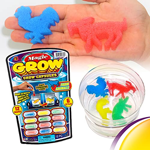 JA-RU Magic Grow Capsules for Kids (2 Pack, 24 Capsules Assorted) Water Growing Toys - Foam Sea Creatures, Dinosaurs, & Farm Animals, Science Party Favors & Classroom Prizes. 305-2s - Image 4