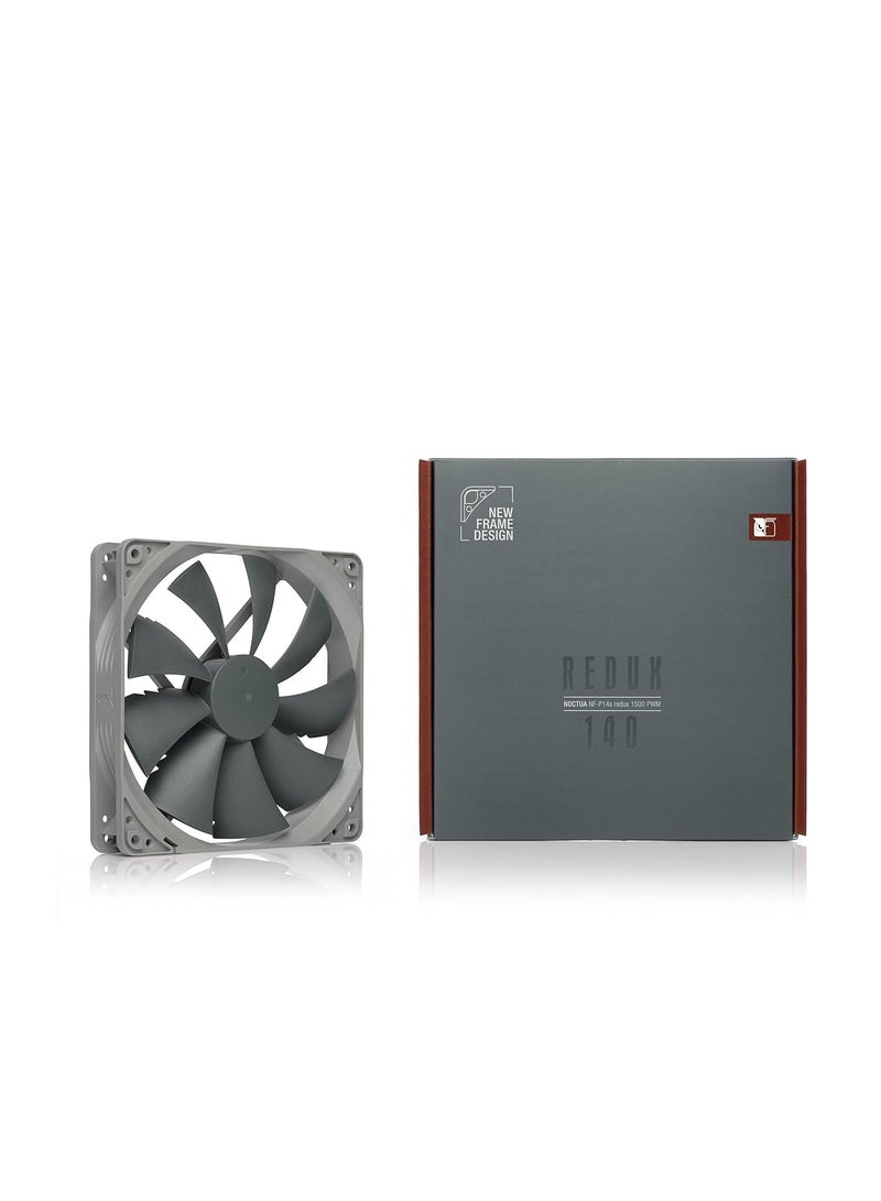 Noctua NF-P14s redux-1500 PWM, High Performance Cooling Fan, 4-Pin, 1500 RPM (140mm, Grey) - Image 4