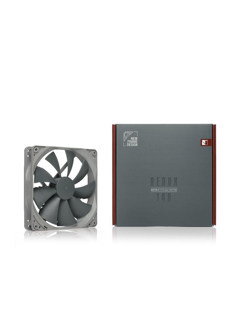 NOCTUA - Noctua NF-P14s redux-1500 PWM, High Performance Cooling Fan, 4-Pin, 1500 RPM (140mm, Grey)for Desktop - Image 1