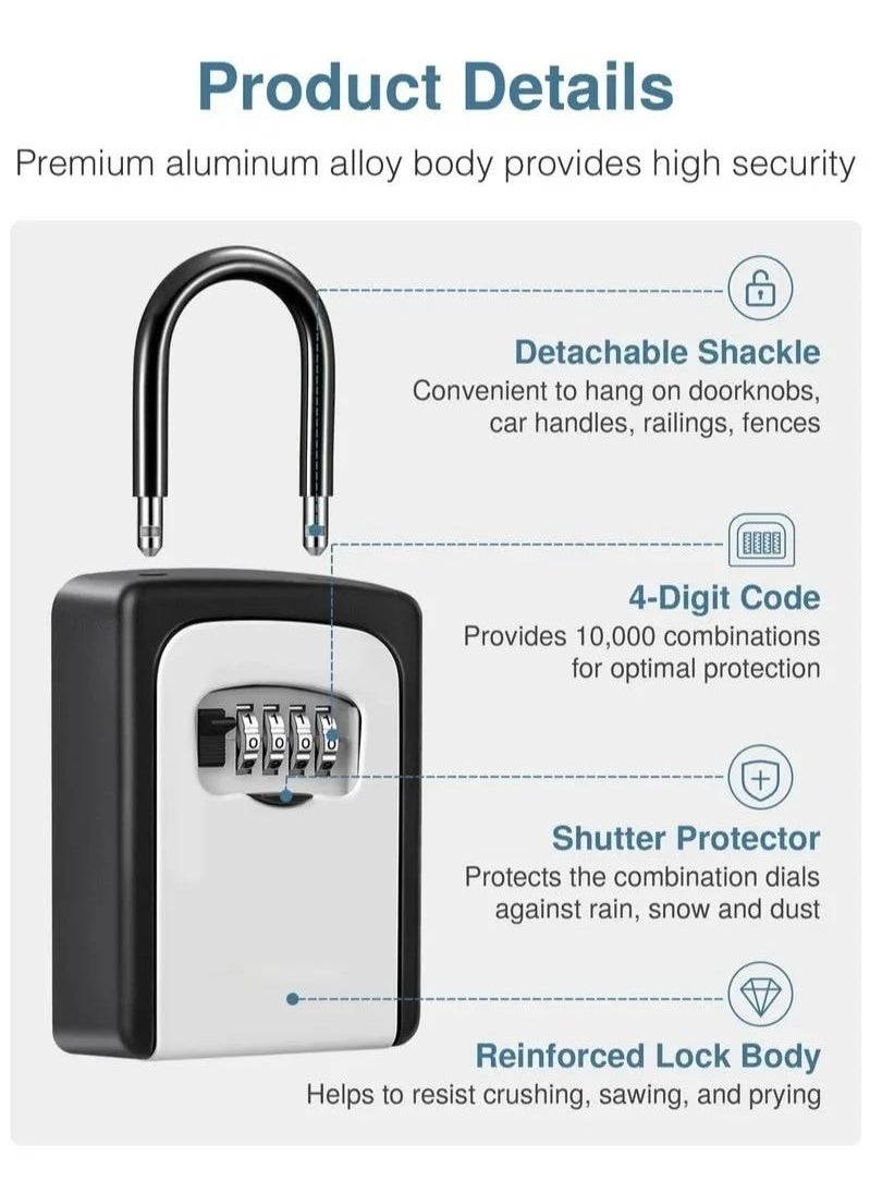 In Air - Key Lock Box Portable No installation Resettable Code Waterproof Combination Lock Box - Image 1