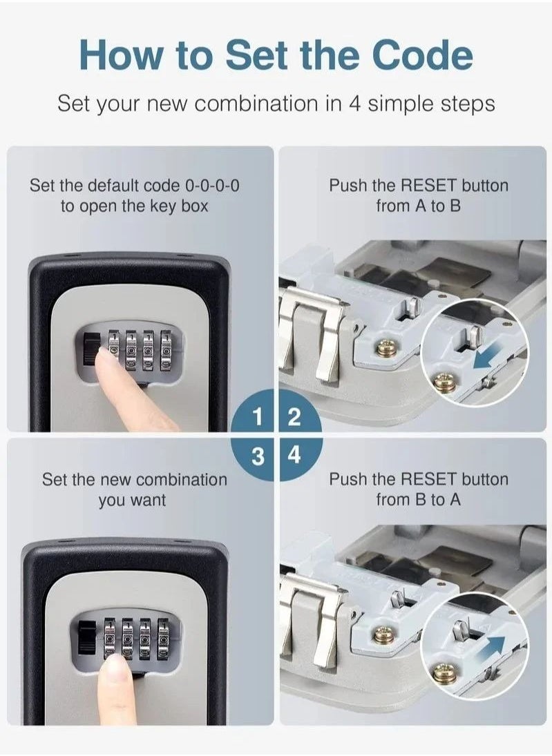 In Air - Key Lock Box Portable No installation Resettable Code Waterproof Combination Lock Box - Image 1
