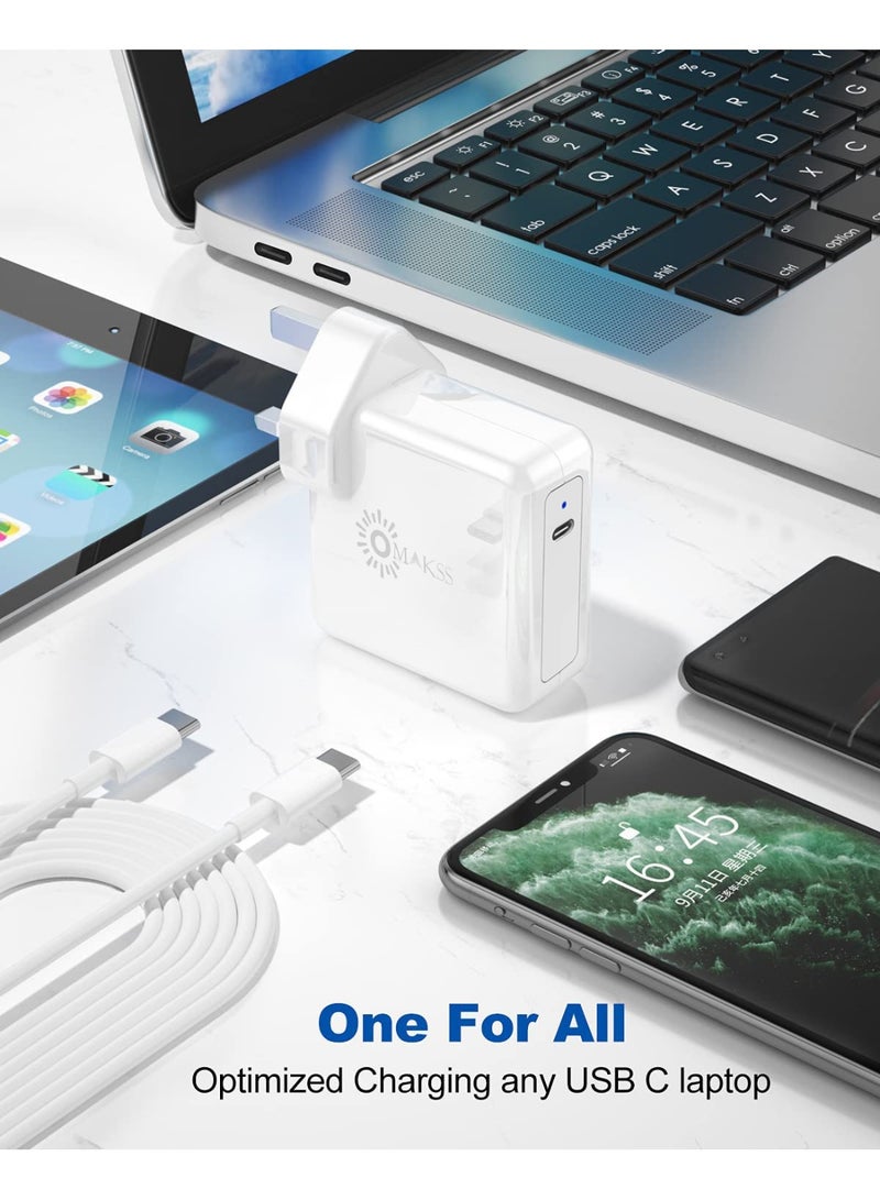 OMAKSS 96W Type C Macbook Pro-Air Fast Replacement Charger, Power Adapter Compatible with 13, 14, 15, 16 Inch 2016/17/18/19/20 Model Laptops, Tabs & Smartphones, Thunderbolt Charger with 6ft USB C Cable - Image 4