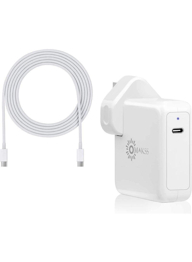 OMAKSS 96W Type C Macbook Pro-Air Fast Replacement Charger, Power Adapter Compatible with 13, 14, 15, 16 Inch 2016/17/18/19/20 Model Laptops, Tabs & Smartphones, Thunderbolt Charger with 6ft USB C Cable - Image 5
