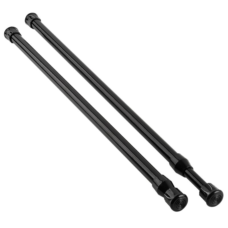 KXLIFE KXLIFE 2 Pack Small Spring Tension Curtain Rod 16 to 28 Inch Tension Rods No Drill for Window Cupboard ClosetBlack 