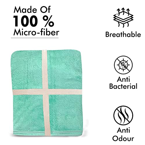 Fezora® Large Bath Towels for Men & Women | Microfiber Bath Towel | Soft, Absorbent, Quick-Dry Towel(Pack of 1, Pista Dark) - Image 4