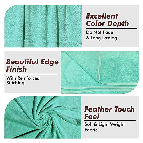 Fezora® Large Bath Towels for Men & Women | Microfiber Bath Towel | Soft, Absorbent, Quick-Dry Towel(Pack of 1, Pista Dark) - Image 5