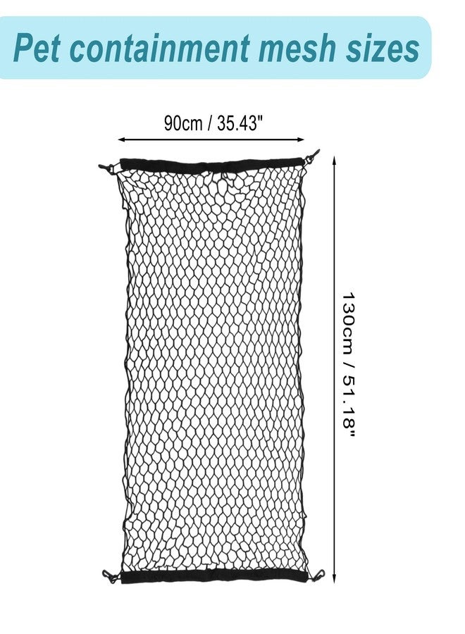 GLIDESMOOTH Dog Car Net Barrier, with Hook, Pet Barrier Car Net, for SUV Pickup Small Car, Mesh Dog Car Net Barrier, Black, 51.18"x35.43" - Image 2