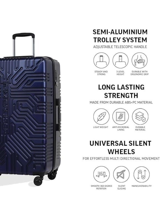 Tom Cruiser Matrix 28-Inch Hard Shell Luggage – ABS + Polycarbonate, 8 Spinner Wheels, TSA Lock, Anti-Theft Zipper, 2-Year Warranty – Blue - Image 3