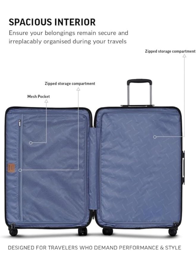 Tom Cruiser Matrix 28-Inch Hard Shell Luggage – ABS + Polycarbonate, 8 Spinner Wheels, TSA Lock, Anti-Theft Zipper, 2-Year Warranty – Blue - Image 4