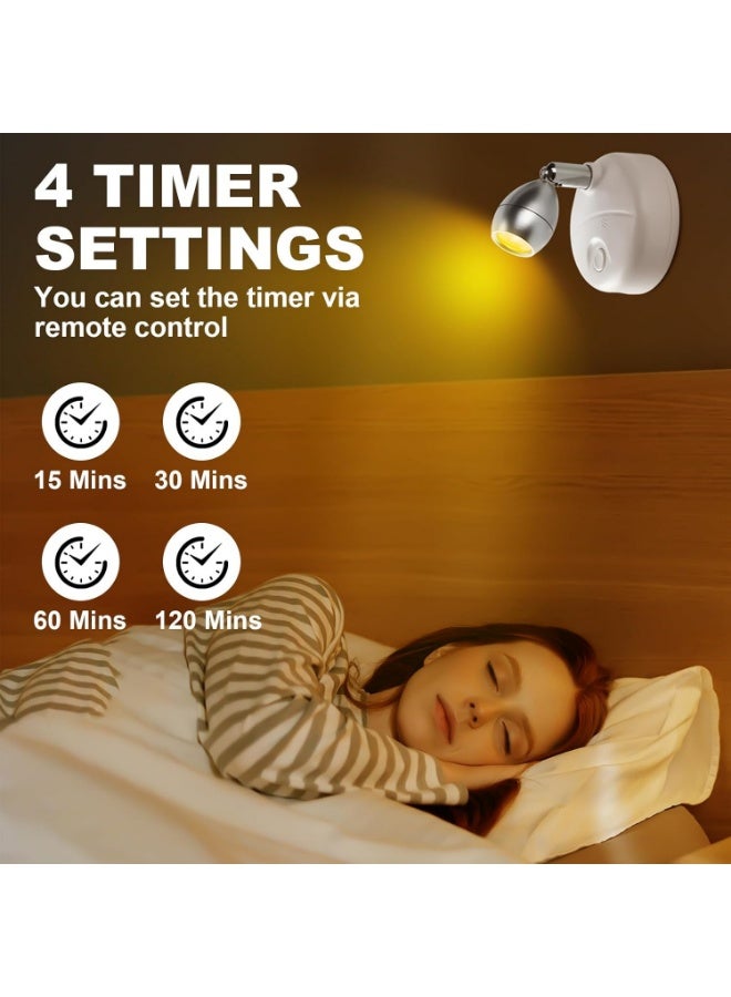 YelaJoy 2Pcs Wireless LED Spotlight, 13 Lighting Colors, Rotatable Timer Uplight Mini Accent Lights, Battery Operated Lights with Remote Control, Dimmable Mini Accent Lighting for Picture Closet Artwork (White) - Image 5