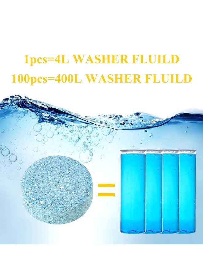 ٥٠ قرصًا من سائل غسيل الزجاج الأمامي، أقراص مركزة لتنظيف زجاج السيارة الأمامي، أقراص فوارة لتنظيف زجاج السيارة والمطبخ والنوافذ، تزيل بقع الزجاج، وتوفر رؤية واضحة - Image 3