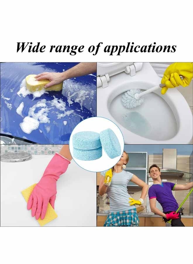 ٥٠ قرصًا من سائل غسيل الزجاج الأمامي، أقراص مركزة لتنظيف زجاج السيارة الأمامي، أقراص فوارة لتنظيف زجاج السيارة والمطبخ والنوافذ، تزيل بقع الزجاج، وتوفر رؤية واضحة - Image 2