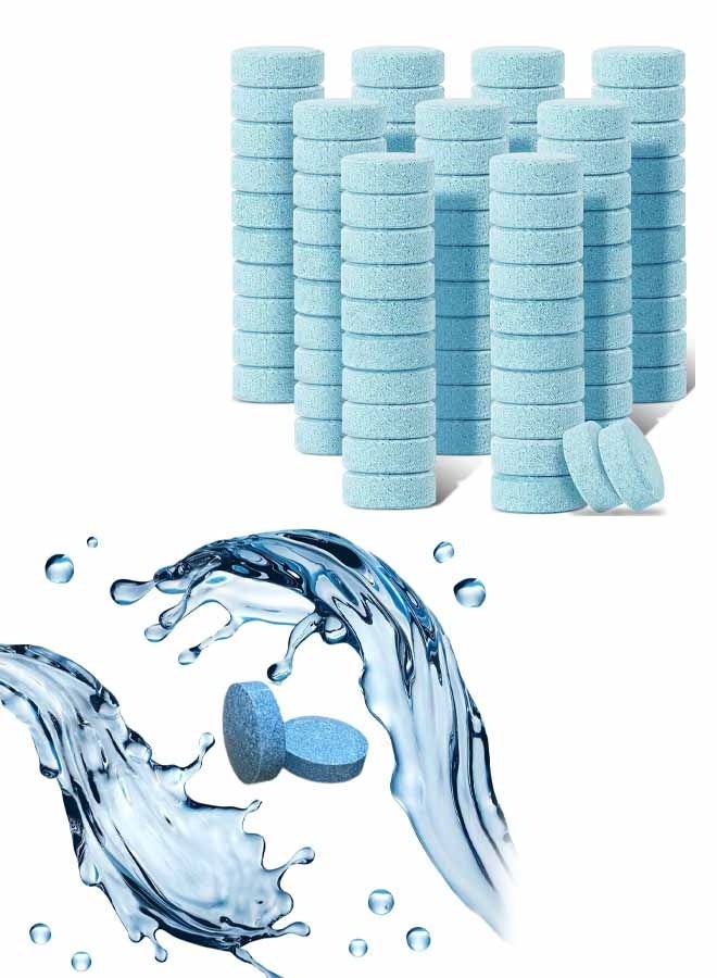 ٥٠ قرصًا من سائل غسيل الزجاج الأمامي، أقراص مركزة لتنظيف زجاج السيارة الأمامي، أقراص فوارة لتنظيف زجاج السيارة والمطبخ والنوافذ، تزيل بقع الزجاج، وتوفر رؤية واضحة - Image 1