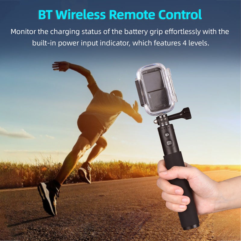 SJCAM Power Bank Handle Grip Universal Battery Power Grip Built-in 4800mAh Battery with Power Indicator 1/4in Screw Hole & Sports Camera Adapter Type-C Input/Output Wireless Remote Control Compatible - Image 2