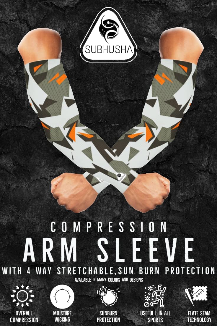 SUBHUSHA Arm Sleeve Unisex Sports Compression Sun Protection UV UPF 50 Cooling Sleeve Tattoo Cover Up Men & Women Cycling Cricket Biking Riding Golf Football Basketball & Running DP13 - Image 5