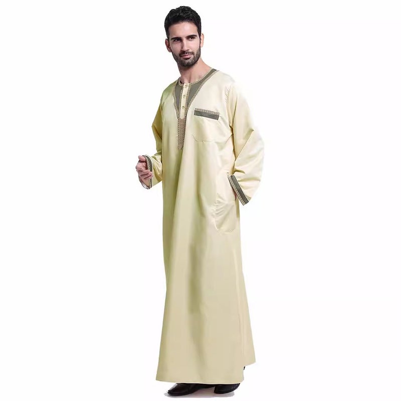 Men's Loose Fit Embroidered Ethnic Long Kurta Shirt for Daily Wear - Image 4