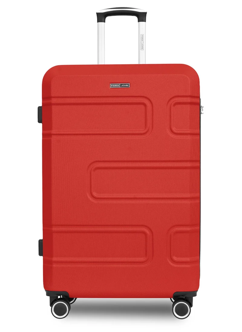 بارا جون حقيبة سفر بعجلات كبيرة خفيفة الوزن من بلاستيك  صلبة -  بوصة | تحمل  كجم بعجلات رباعية - حمراء