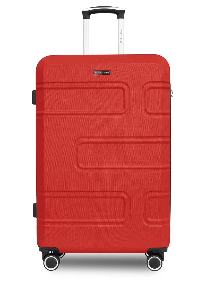 بارا جون حقيبة سفر بعجلات كبيرة خفيفة الوزن من بلاستيك  صلبة -  بوصة | تحمل  كجم بعجلات رباعية - حمراء - Image 1